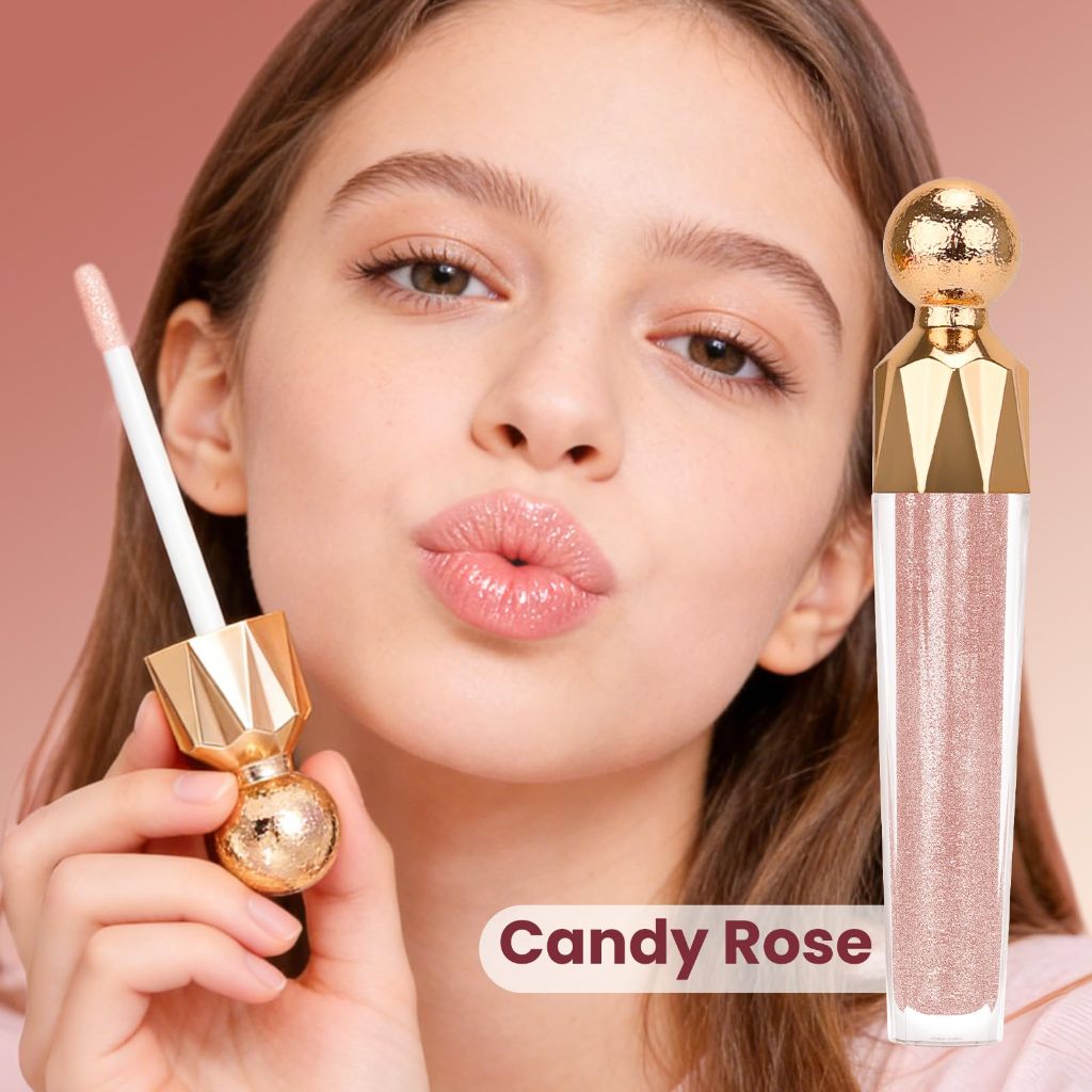 Bob Shimmering Moisturizing Lip Oil for Plumping (01#Candy Rose)