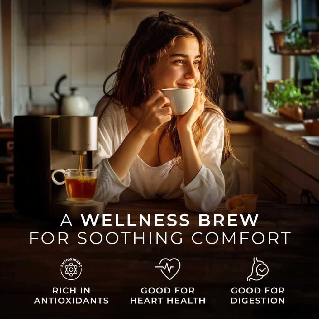 Gya Tea Co Chai Herbal Tea Pod (16 Count)- Decaf Wellness Tea for Body Comfort & Relaxing