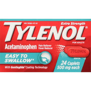 Tylenol, Pain Reliver Extra Strength Easy to Swallow, 24 Count