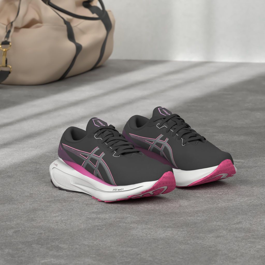 ASICS Women's Gel-Kayano 30 Running Shoes, 8.5, Black/Lilac HINT