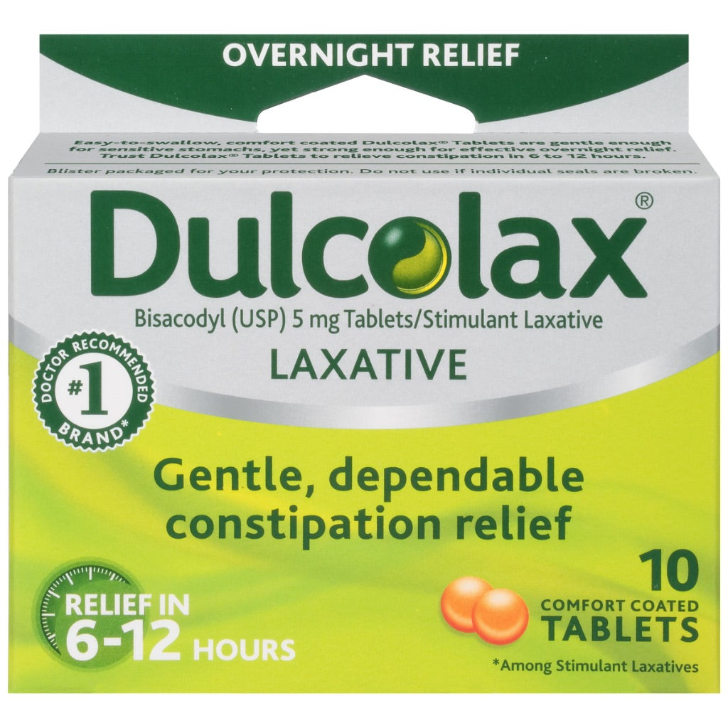 Dulcolax Overnight Relief Laxative Tablets, 5mg - 10ct