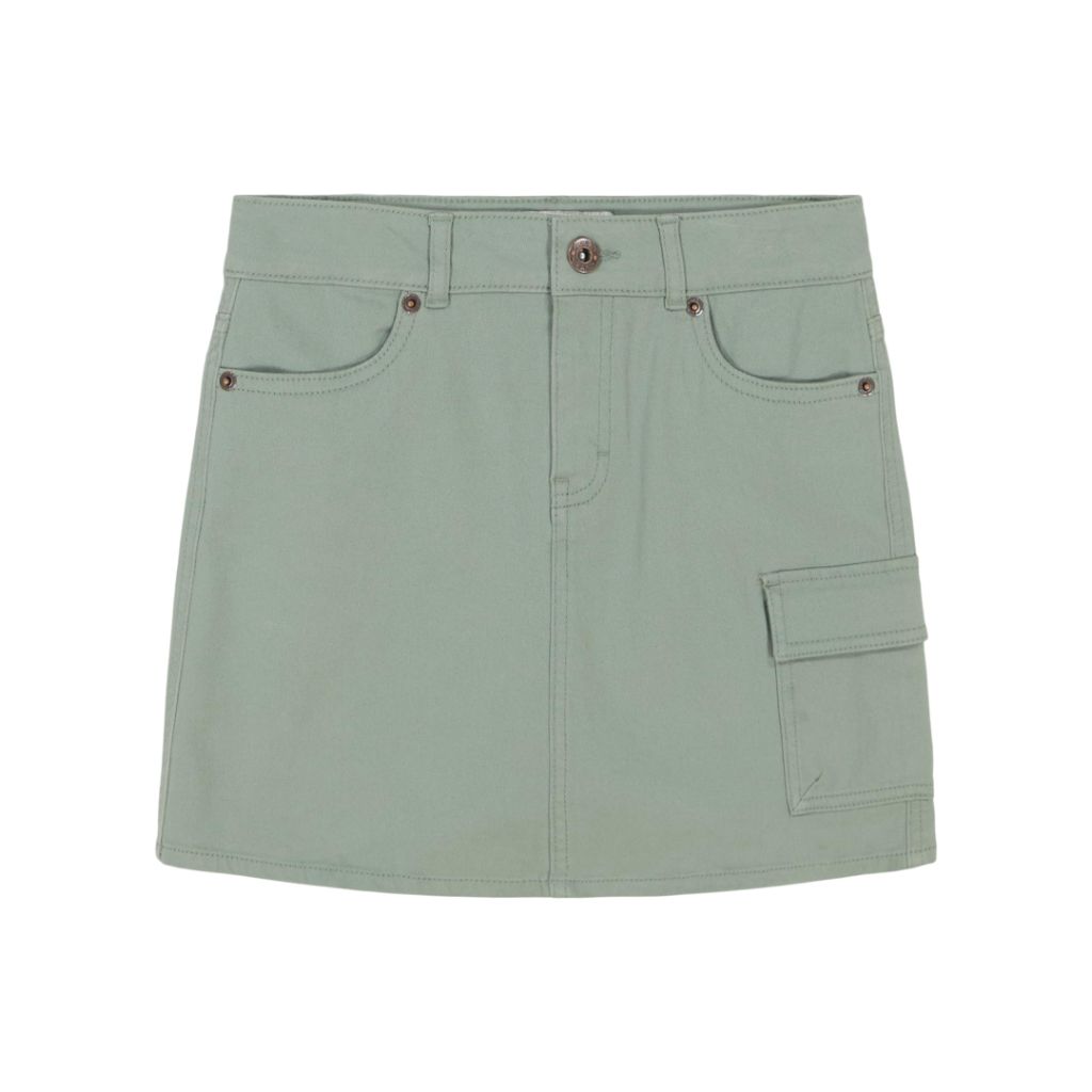 Lucky Brand Girls' Stretch Twill Cargo Pocket Skirt, Chinois Green, Size 12