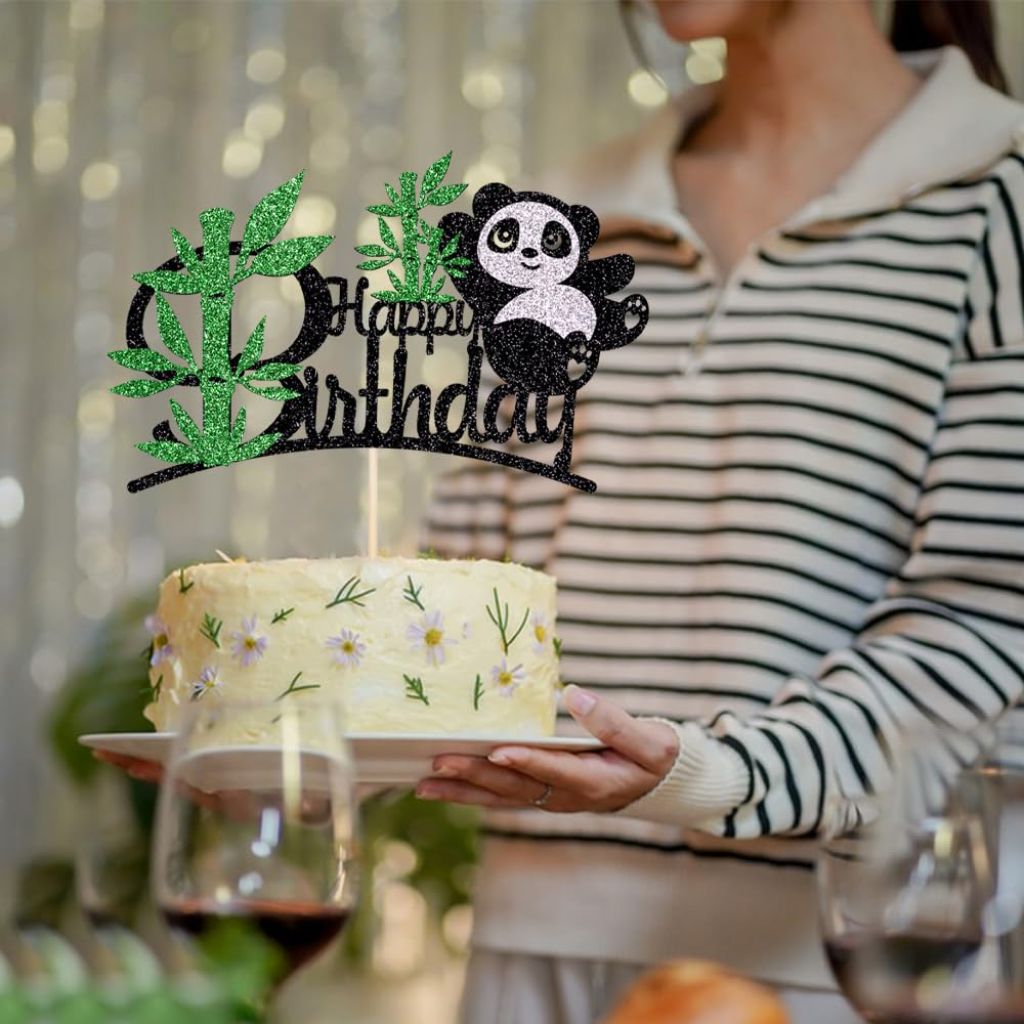 Dxsdgetue Panda Happy Birthday Cake Topper