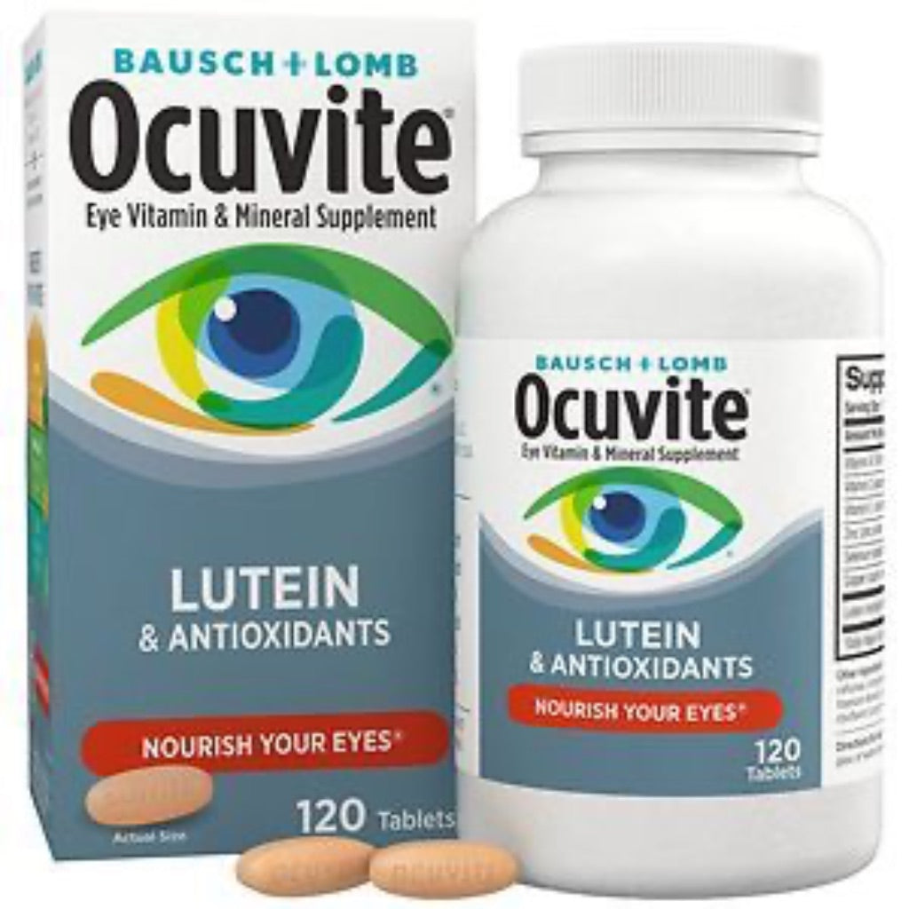 Ocuvite Eye Vitamins & Mineral Supplement  With Lutein & Antioxidants for Eye Health  120 Tablets