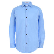 SZ 12, Calvin Klein Boys'  Button-Down Long Sleeve Sateen Dress Shirt | Light Blue