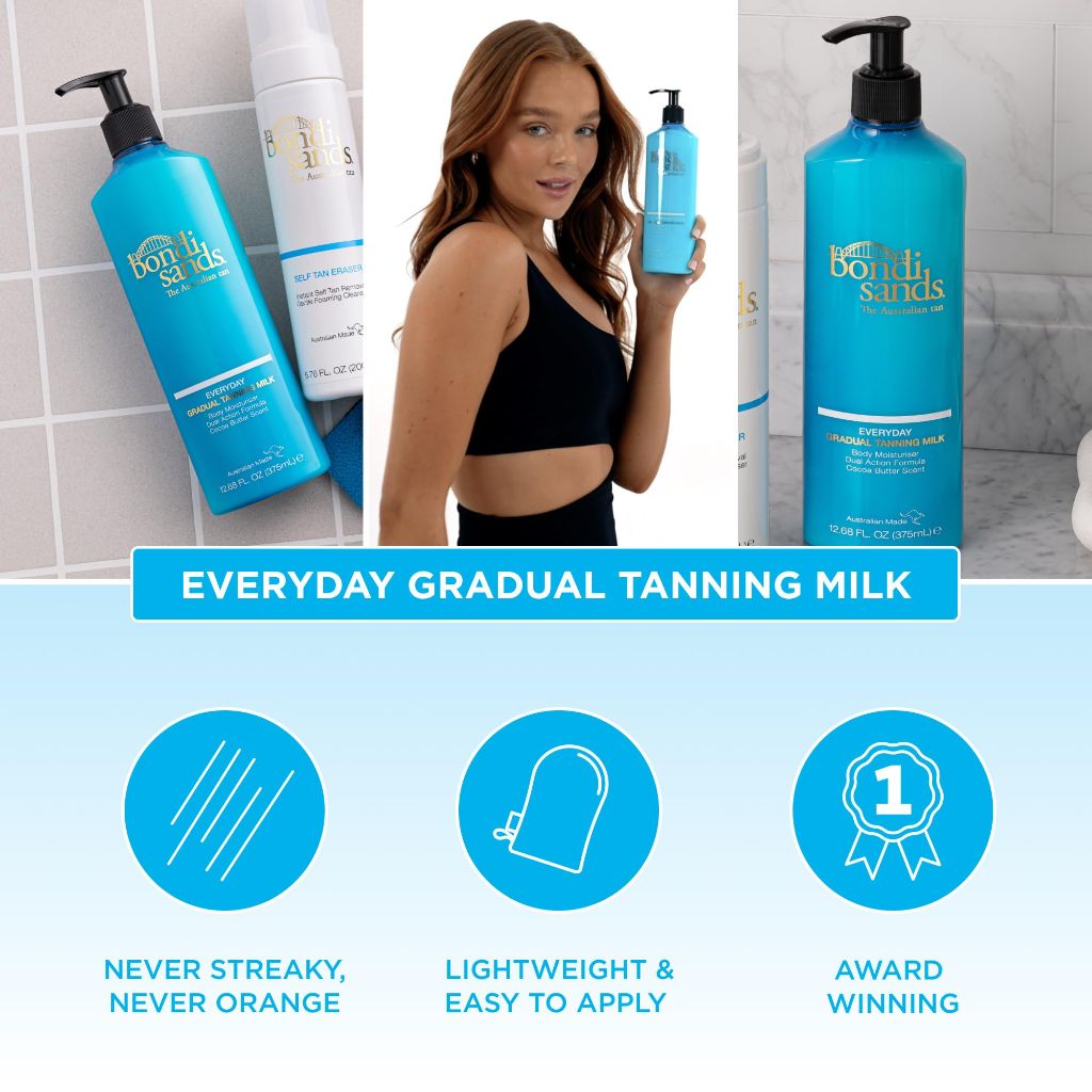 Bondi Sands Everyday Gradual Tanning Milk | Long-lasting, Tanning Body Moisturizer | 12.68 Fl Oz