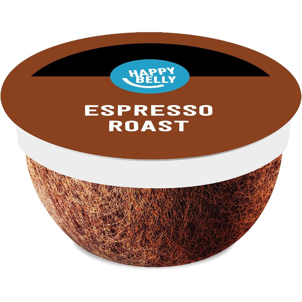 Happy Belly Espresso Roast Compostable Keurig K-Cup Coffee Pods (Dark Roast), 96ct
