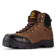 SUREWAY 6" Steel Toe Waterproof Work Boot for Men, Brown - size 10.5