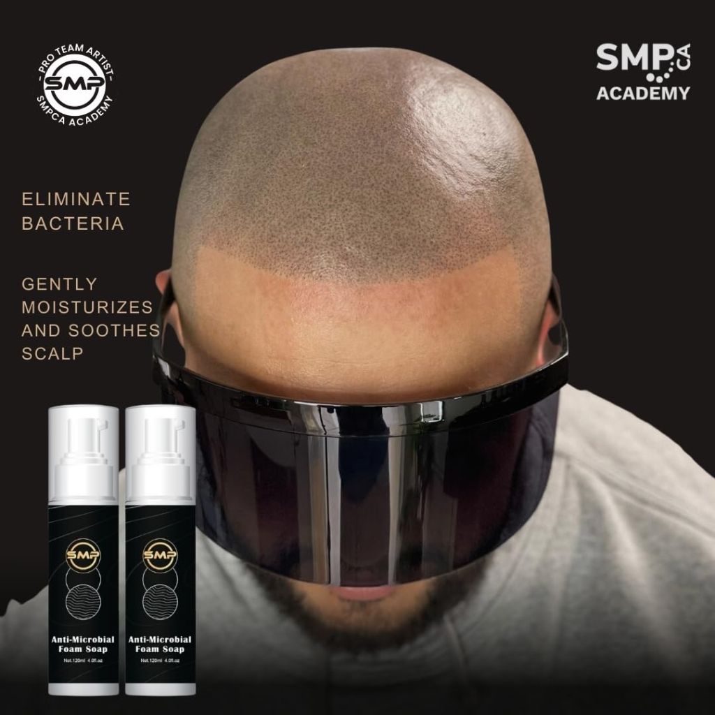 SMP Anti-Microbial Foam Soap, Scalp Micropigmentation, Anti Bacterial Foam Soap, Antimicrobial Soap, Foam Skin Cleanser for Scalp Treatment, an Essential Part of Pre and Post Care Routines in SMP