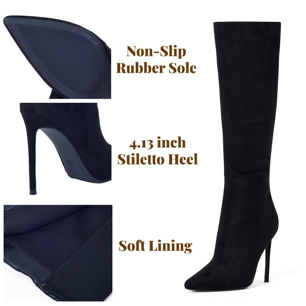 Elisabet Tang 4-inch Women's Knee High Long Boots, Black - Size 9