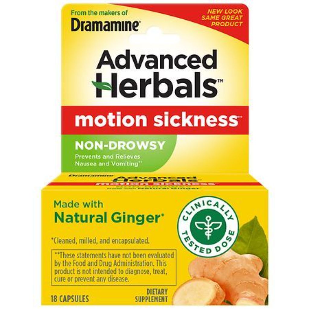 Dramamine Advanced Herbals Non-Drowsy Motion Sickness Relief Capsules - 18ct