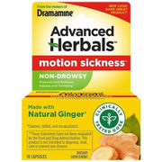 Dramamine Advanced Herbals Non-Drowsy Motion Sickness Relief Capsules - 18ct