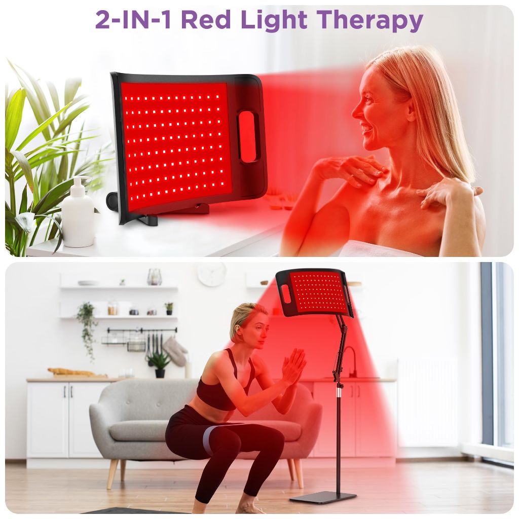 EASYINBEAUTY Red Light Therapy Lamp for Body, 2 in 1 Infrared Light Therapy Lamp with Adjustable Holder Stand, 660nm Red Light & 850nm Infrared Light Device for Face and Body, Ideal Gift Choice