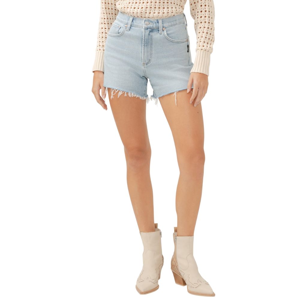 Silver Jeans Co. Women's Sure Thing High Rise Short, Indigo, 34