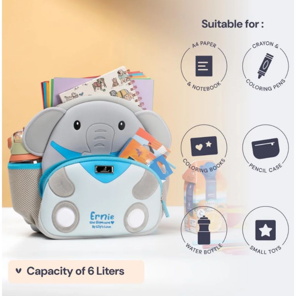 BabbleRoo Toddler Leash Backpack - Ernie the Elephant