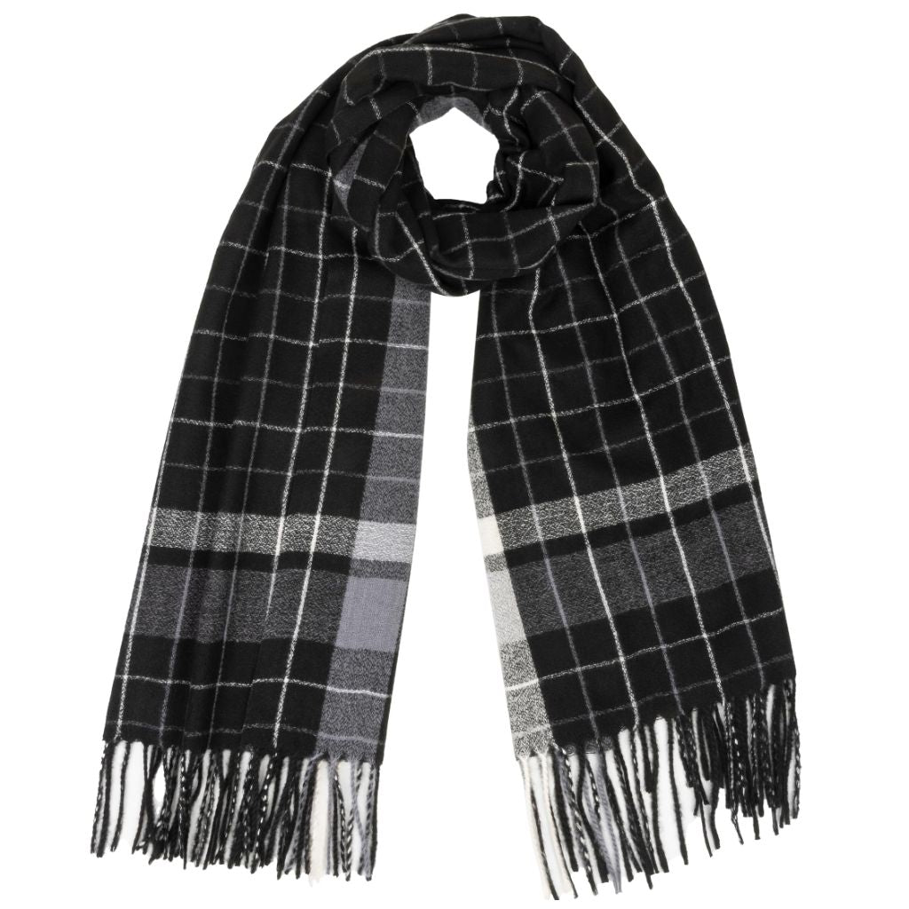 OVOY Men and Women Winter-Plaid-Cashmere-Scarves, Cold Weather Soft Warm Scarves with Tassel