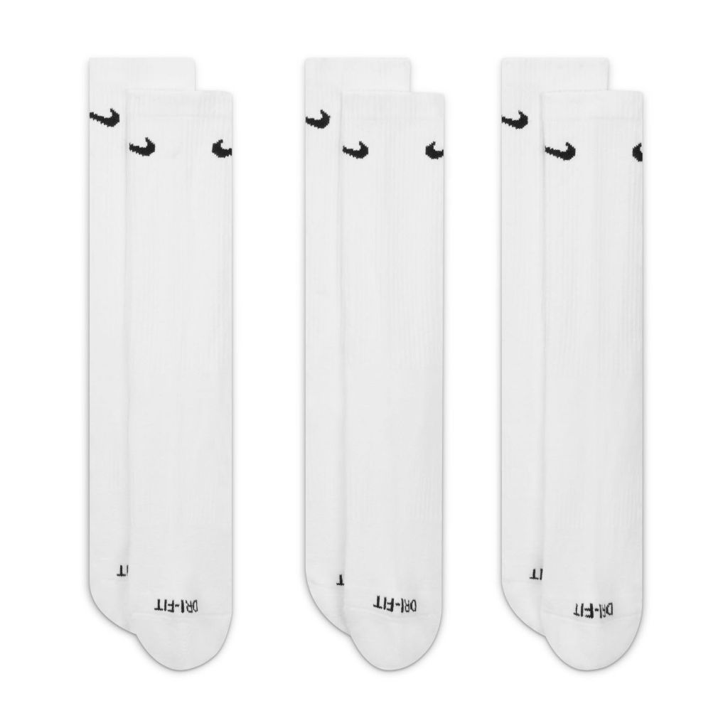 Nike Men's Everyday Plus Cushioned Training Crew Socks, White, 6-7.5