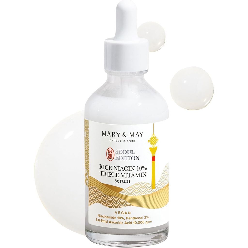 Mary&May Seoul Edition Rice Niacinamide 10% Triple Vitamin Serum - Fragrance-Free, 2.7 fl. oz.