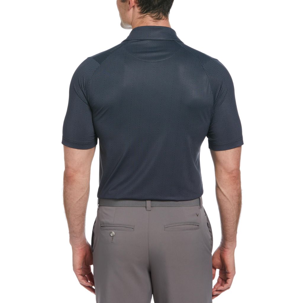 Callaway Men's Chevron Foulard Print Stretch Golf Polo - Caviar, 4XL Tall