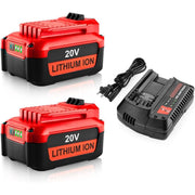 20V 6.5Ah Lithium Battery Replacement for Craftsman CMCB204 - Includes Charger and 2 Batteries