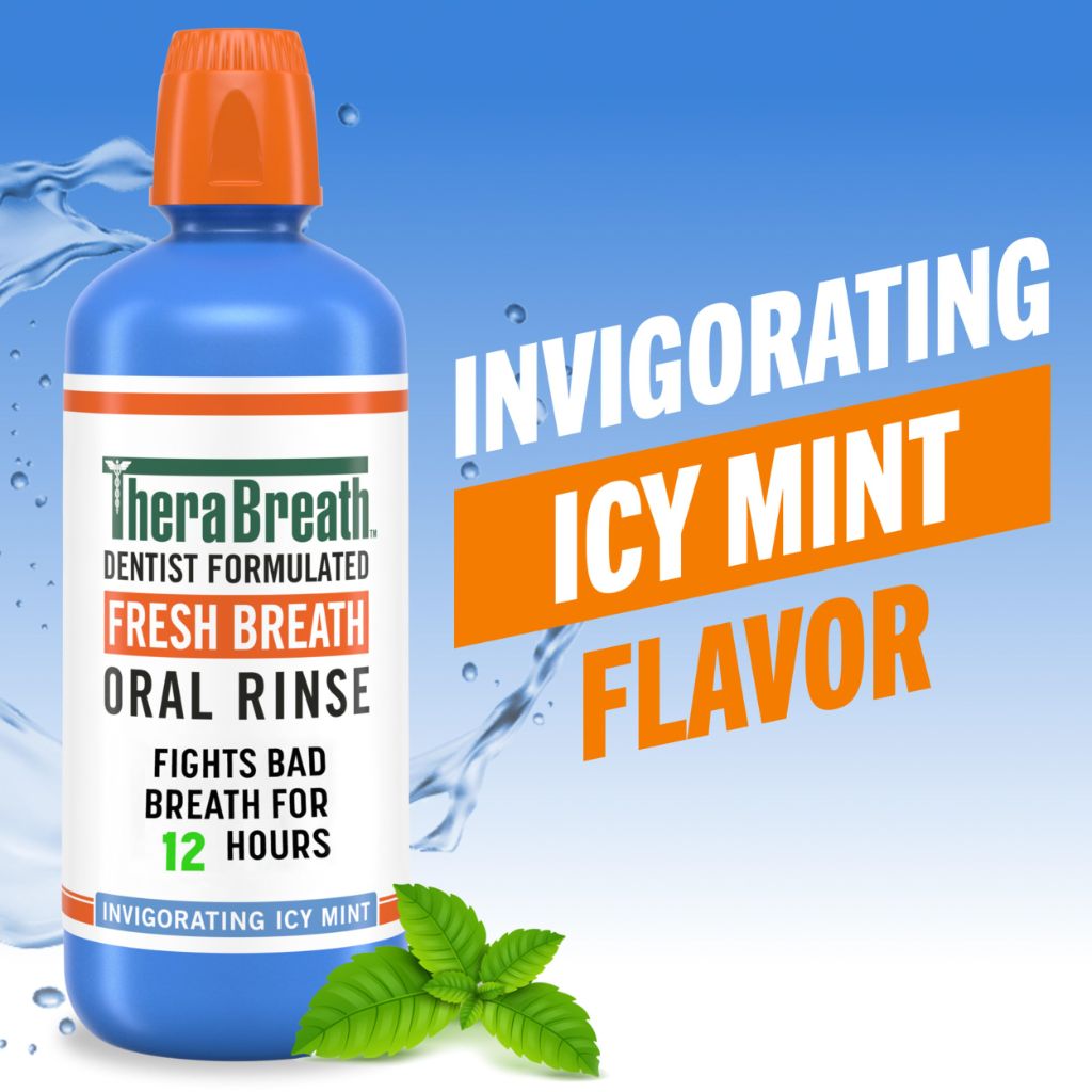 TheraBreath Fresh Breath Oral Rinse, Invigorating ICY Mint Flavor, Dentist Formulated