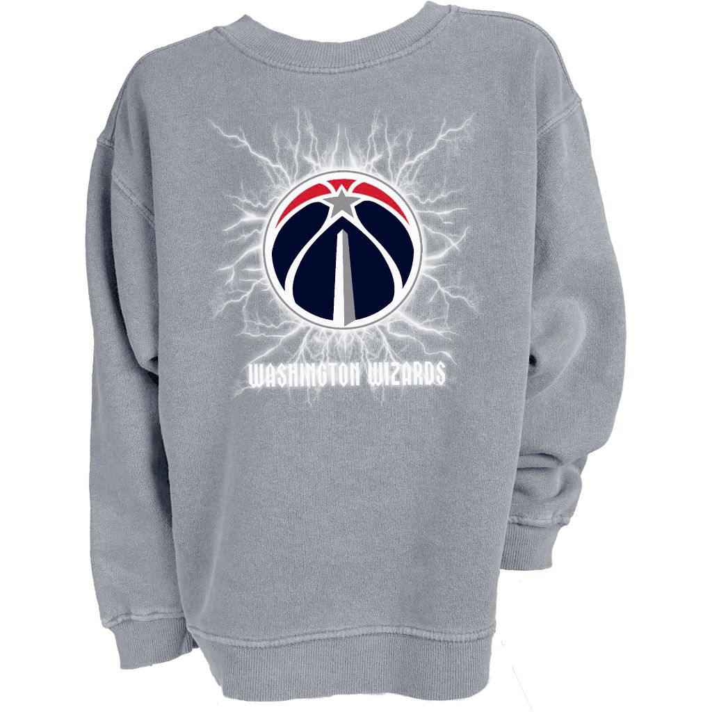 SZ L, Blue 84, Washington Wizards Youth Crewneck Sweatshirt Ringspun Electric | Gray