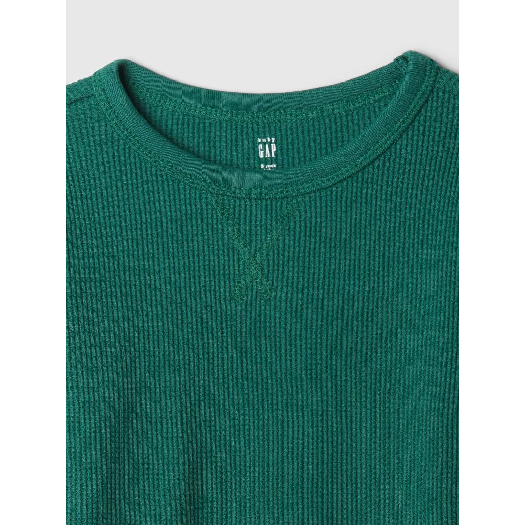 GAP Boys Long Sleeve Thermal Crewneck Balsam Tree 6-12M