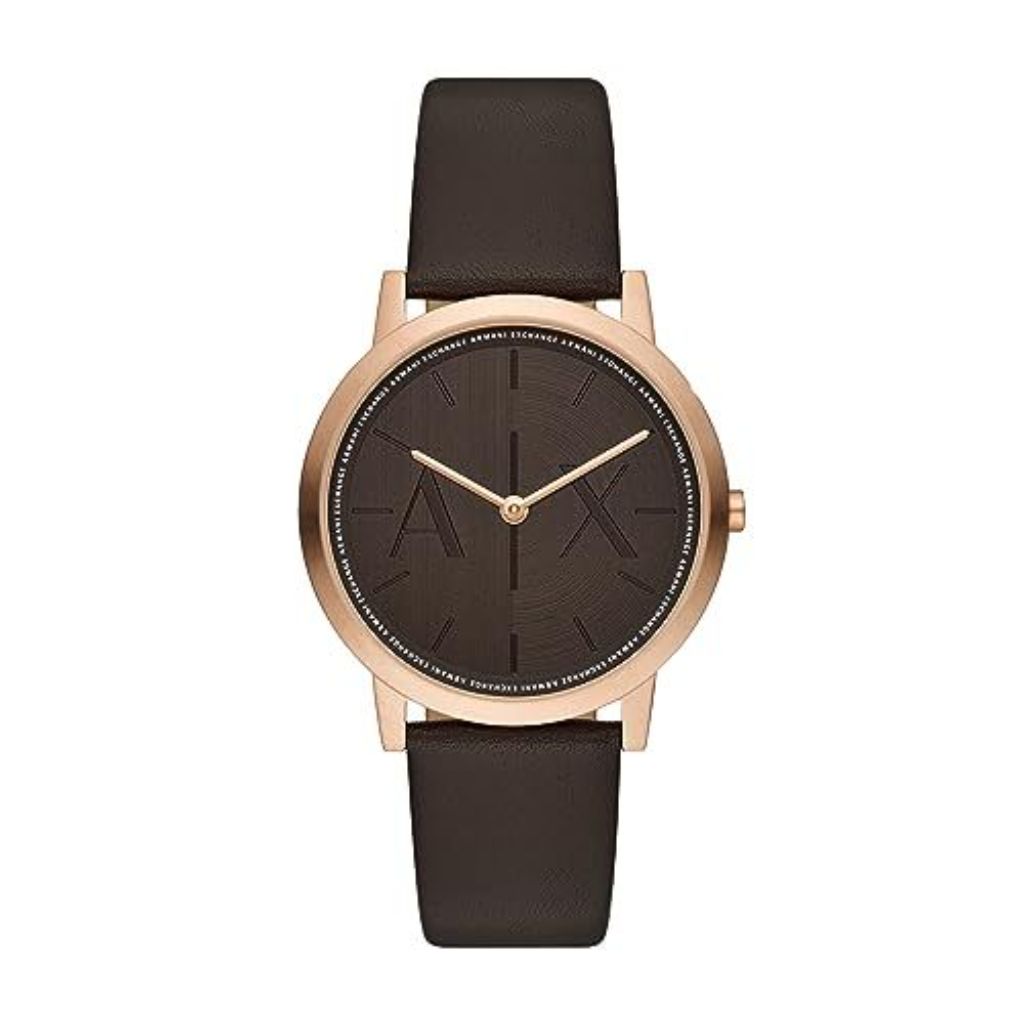 AX Armani Exchange Men's Quartz Two-Hand Brown Leather 40mm Watch, AX2873