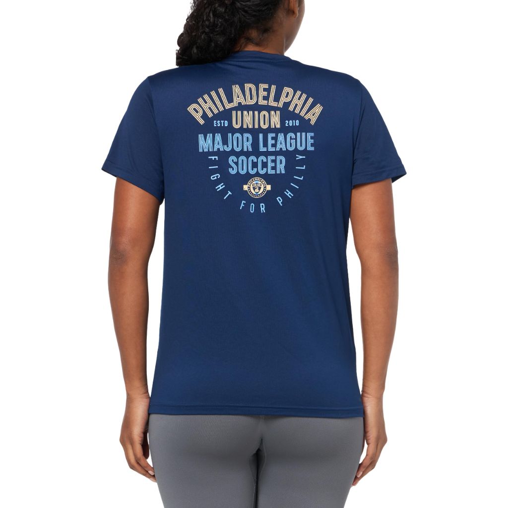 Adidas Women's Philadelphia Union MLS Short Sleeve T-Shirt, Team Navy Blue/Philadelphia Union, XX-Large