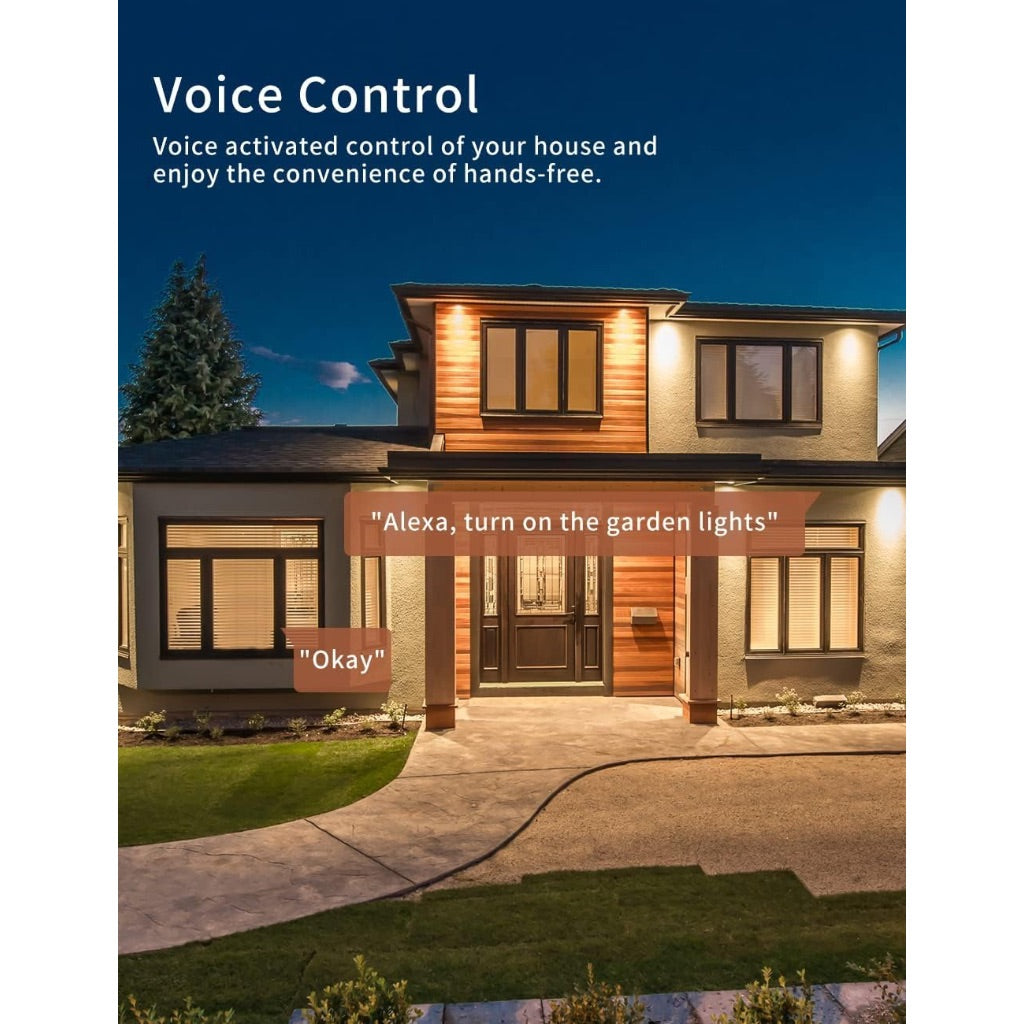 Outdoor Smart Plug, WiFi Smart Plug with 2 Sockets, Smart Plugs That Compatible with Alexa, Google Home, Wireless Remote Control/Timer by Smartphone, IP44 Waterproof FCC/RoHS Certified