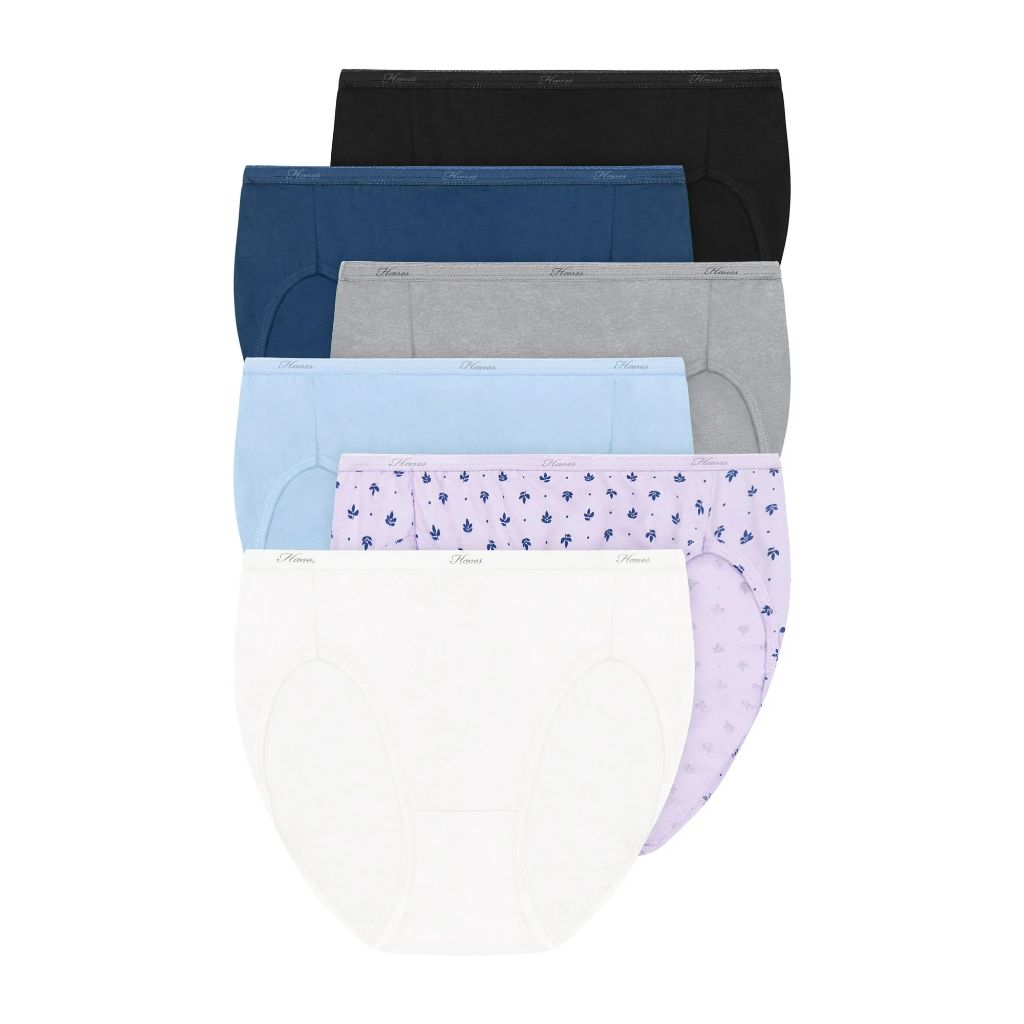 Hanes Cool Comfort Women's Cotton Hi-Cut Panties 6pk - size 8/XL