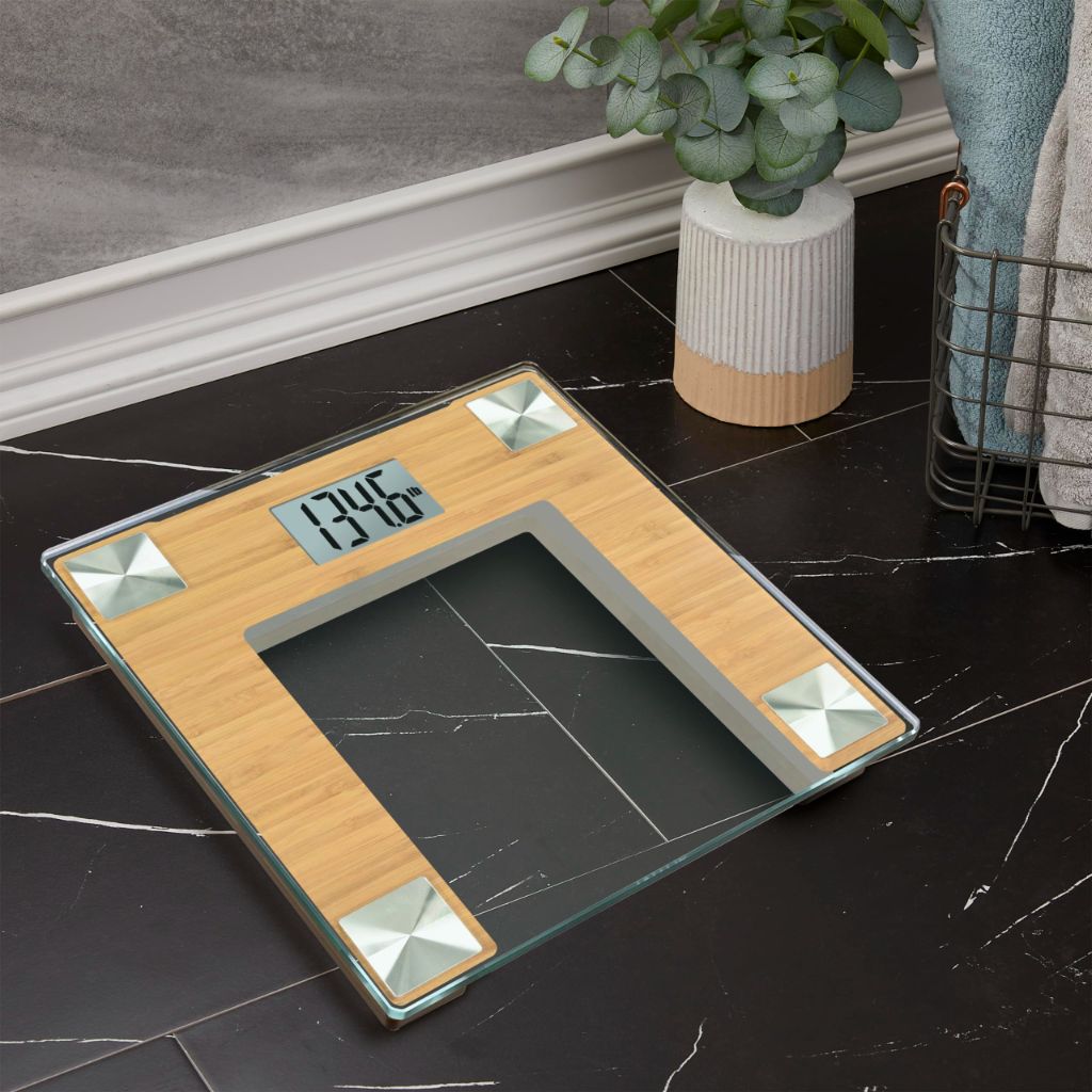 Taylor Digital Bath Scale for Body Weight, Bathroom Scale with Durable Glass Platform, 400 lb Capacity