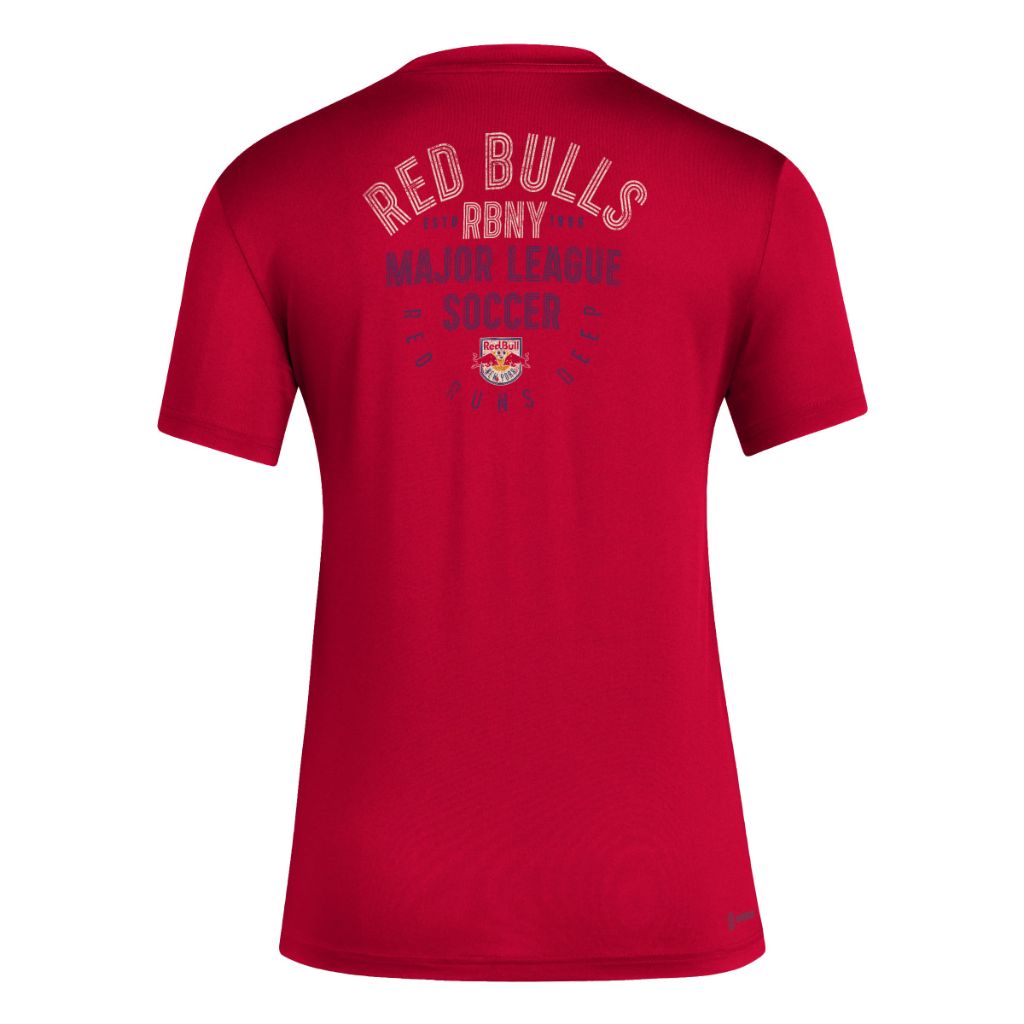 Adidas Women's New York Red Bulls Local Stoic Short Sleeve Pre-game T-shirt, Team Power Red, X-Large