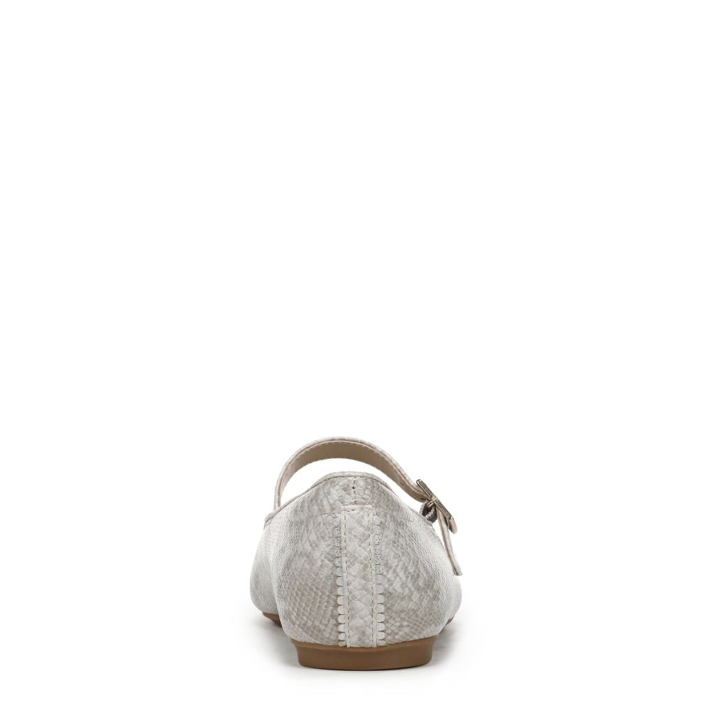 SZ 6M, Dr. Scholl's Shoes Women's Wexley Jane Mary Jane Flat - Light Grey Snake