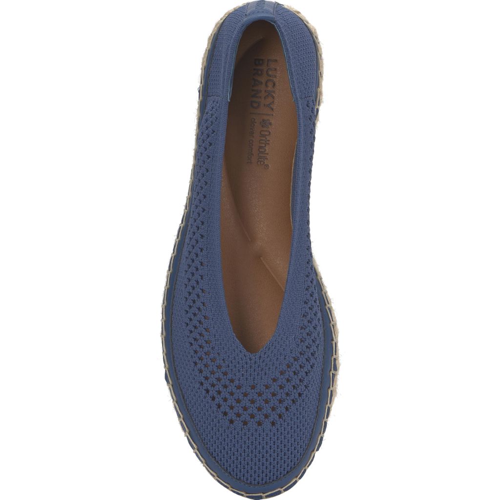 Lucky Brand Orena Knit Espadrille Sandal, Dark Chambray, 7