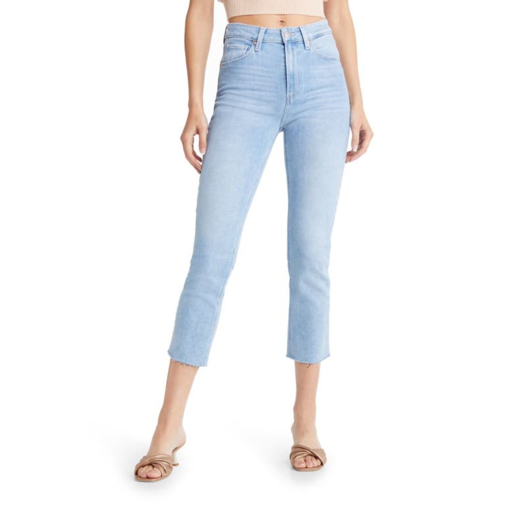 PAIGE Sarah High Waist Crop Slim Jeans in Park Ave at Nordstrom, Size 25