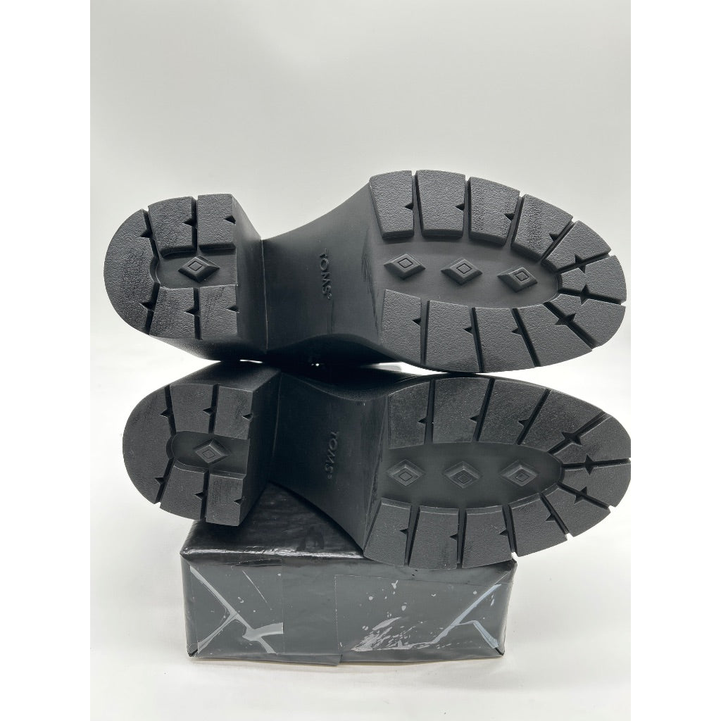 TOMS Women's Rya Round Toe Zippered Booties, Black - Size 10