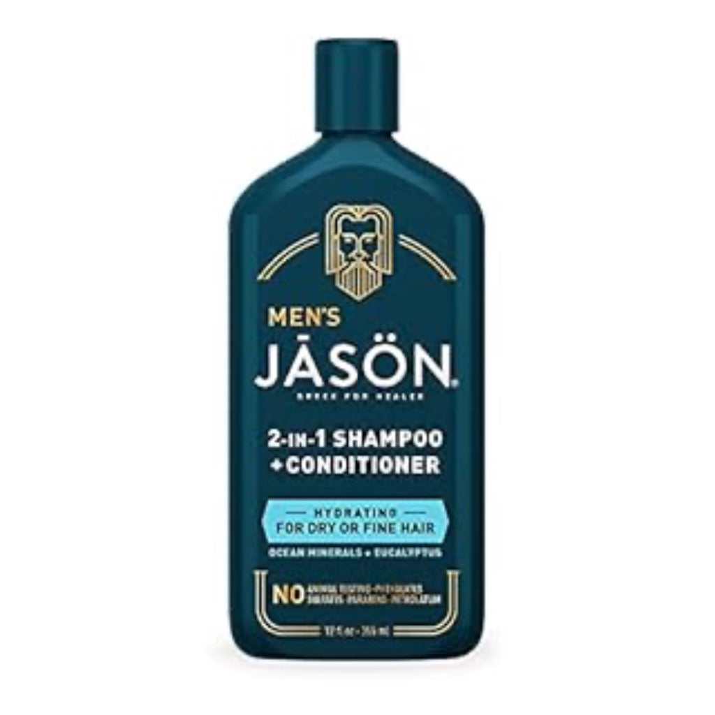 JASON Men s 2-in-1 Hydrating Ocean Minerals & Eucalyptus Shampoo & Conditioner  12 fl. oz.