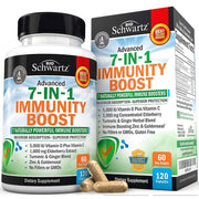 Immune Support Supplement with Zinc Vitamin C Vitamin D 5000 IU Elderberry Ginger D3 Goldenseal - 120ct