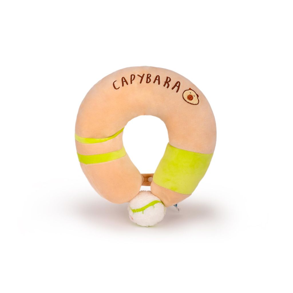 Travel Pillow Memory Foam Capybara Neck Pillow, Cream Yellow