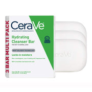 CeraVe Hydrating Cleanser Bar, Soap-Facial Cleanser with 5% Moisturizing Cream, Fragrance-Free, 3-Pack, 4.5