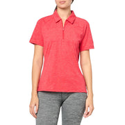 adidas Women's Ultimate365 Heather TWISTKNIT Polo Shirt - Pure Ruby/Powder Coral, Large