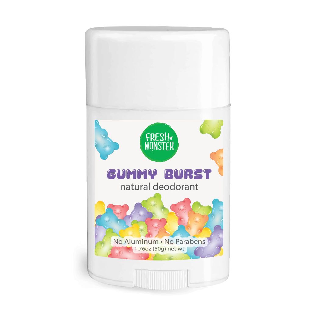 Fresh Monster Natural Deodorant for Kids & Teens| Aluminum-Free, Beach Gummy Burst Scent I 1.76 oz
