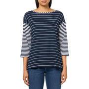 MULTIPLES Women's Three Quarters Sleeves Scoop Neck Laced Tie Back Hi-Low Top