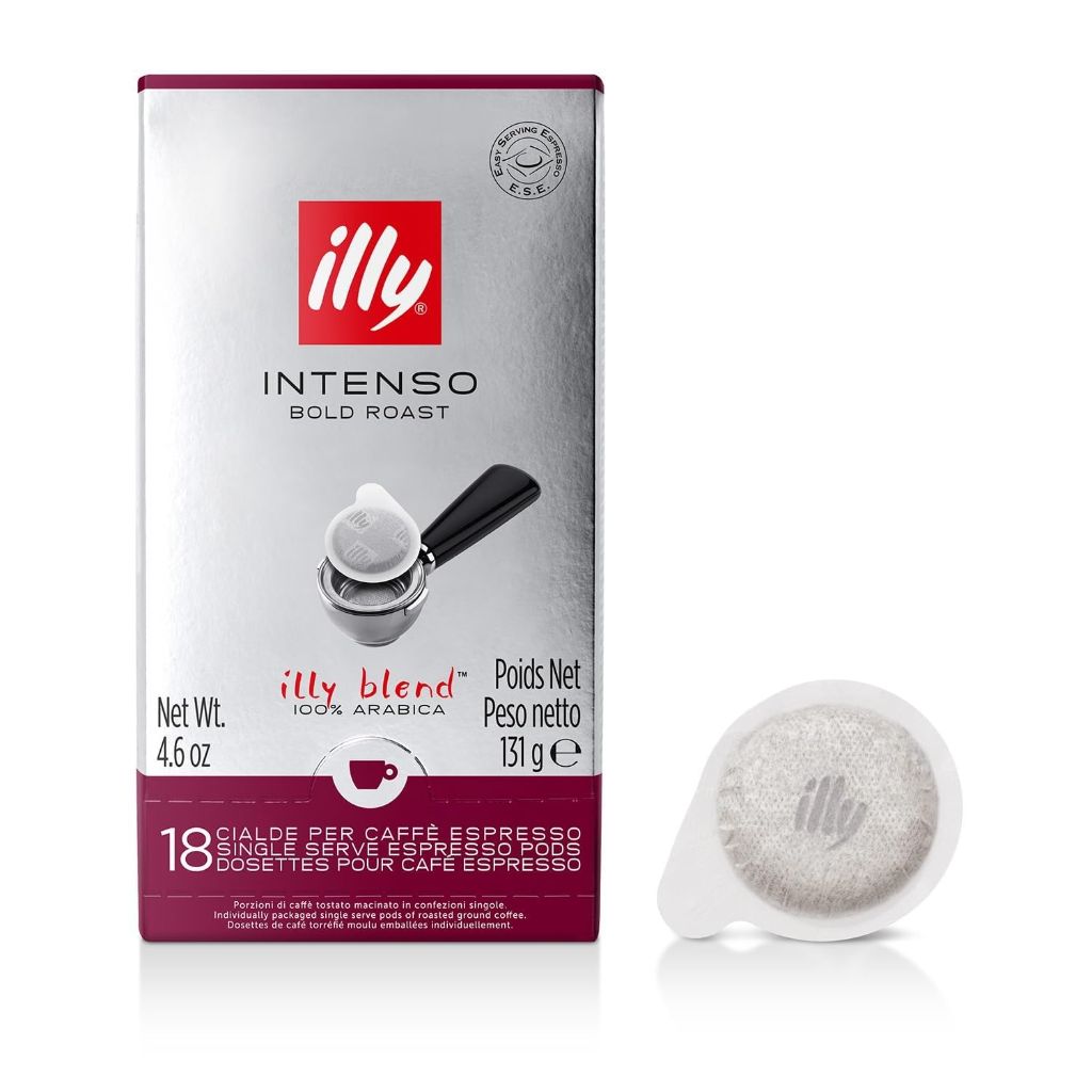 Illy E.S.E. Coffee - Single-Serve Capsules & Pods - Intenso Dark Roast - Notes Of Cocoa & Dried Fruit - 18 Count