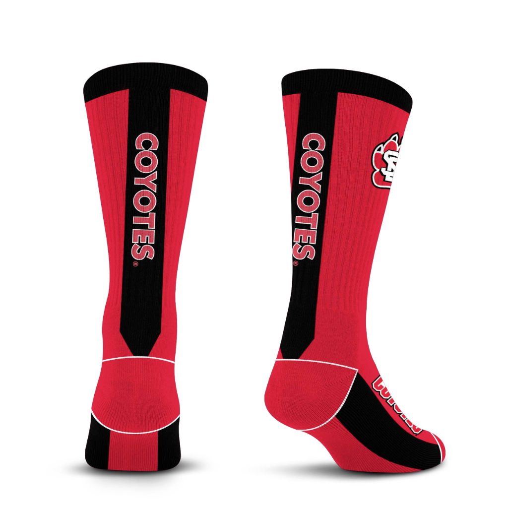For Bare Feet NCAA SOUTH DAKOTA COYOTES MVP Crew Sock Team Color Medium