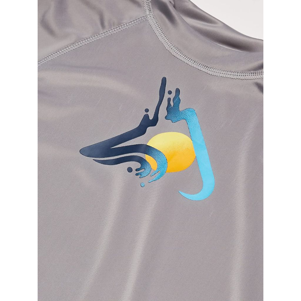 Kanu Surf boys Haywire Upf 50+ Sun Protective Rashguard Swim Rash Guard Shirt, Infinite Grey, 14-16 US