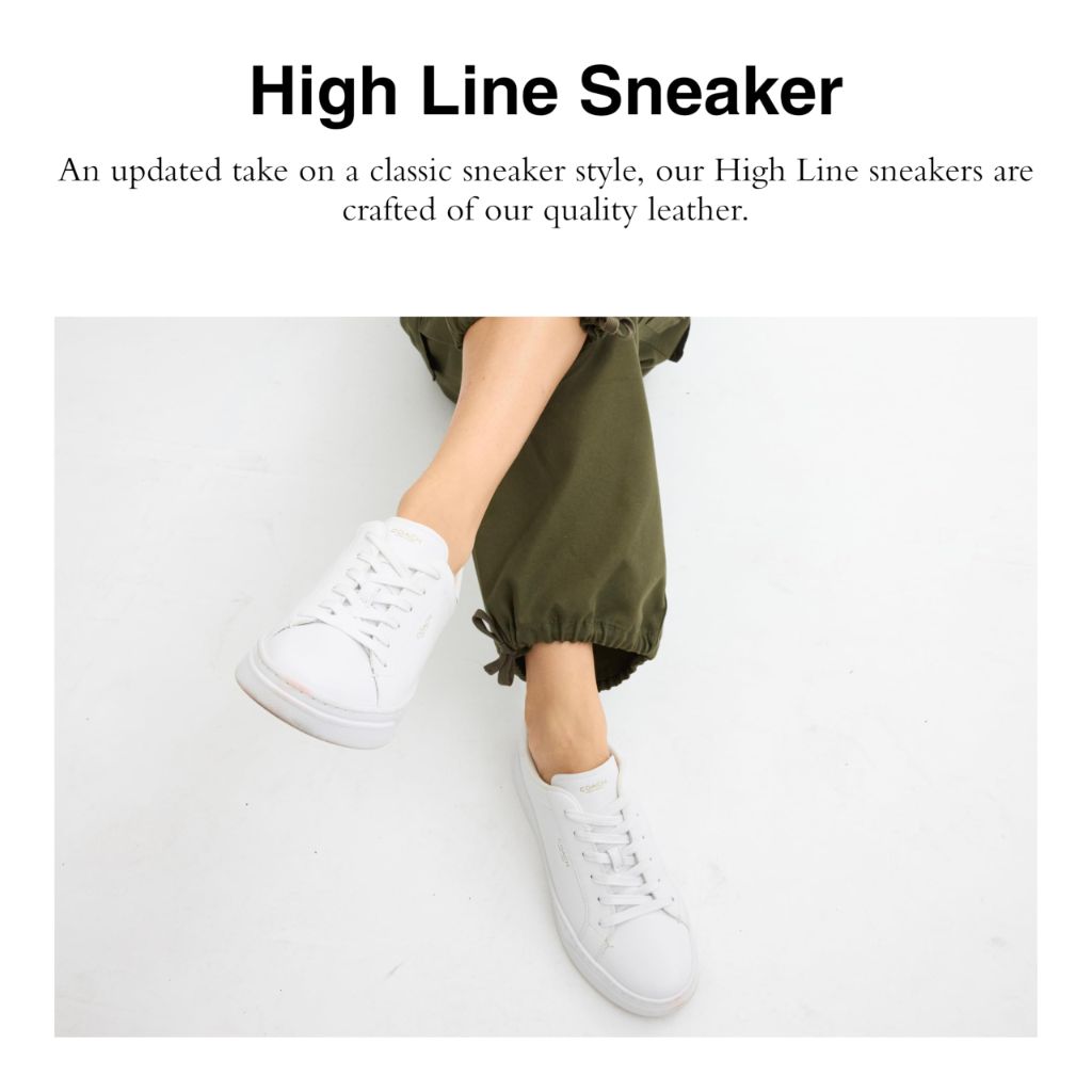 COACH High Line Sneaker, Optic White - size 9.5