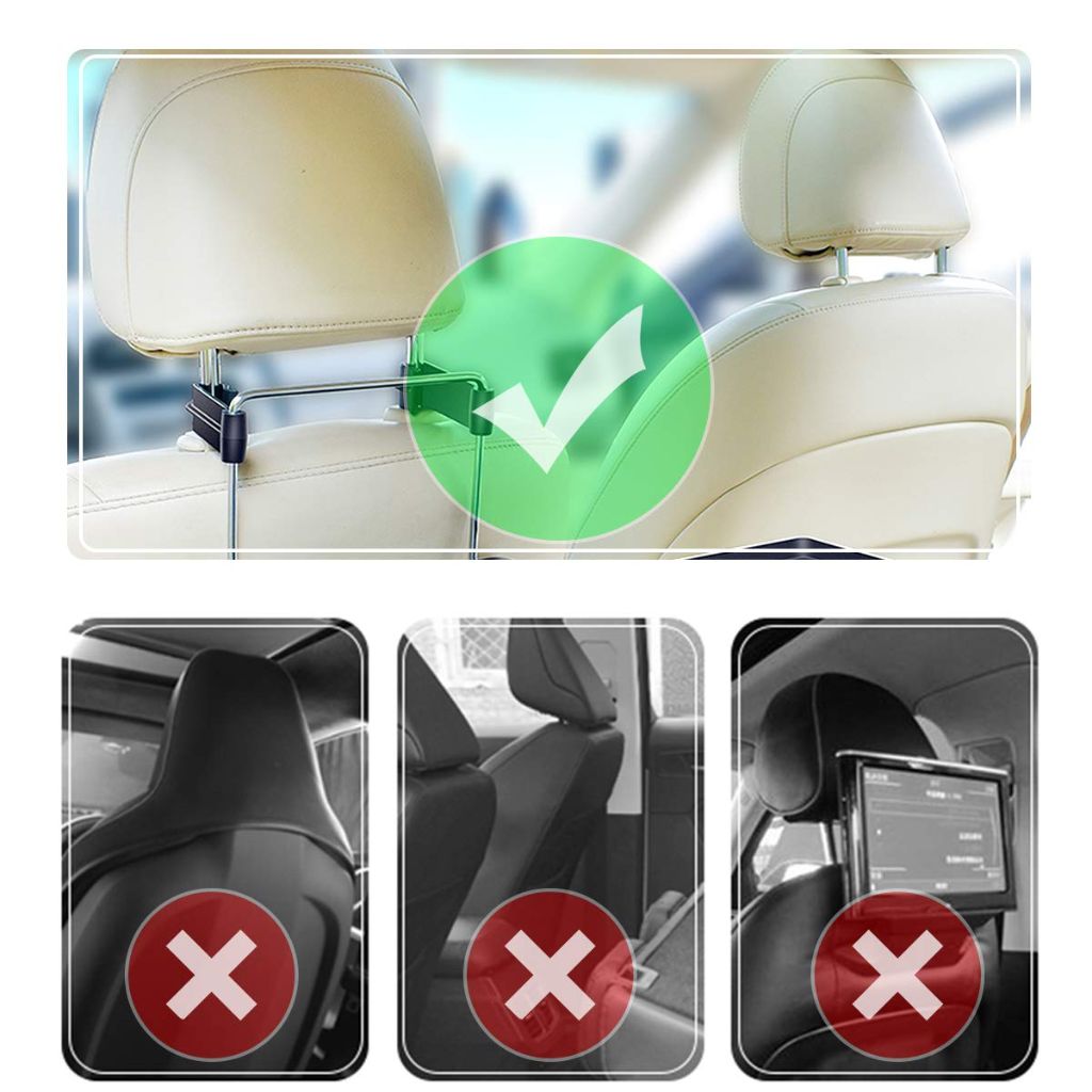 2 in 1 Car Steering Wheel Tray / Back Seat Headrest Tray for XERGUR -Black