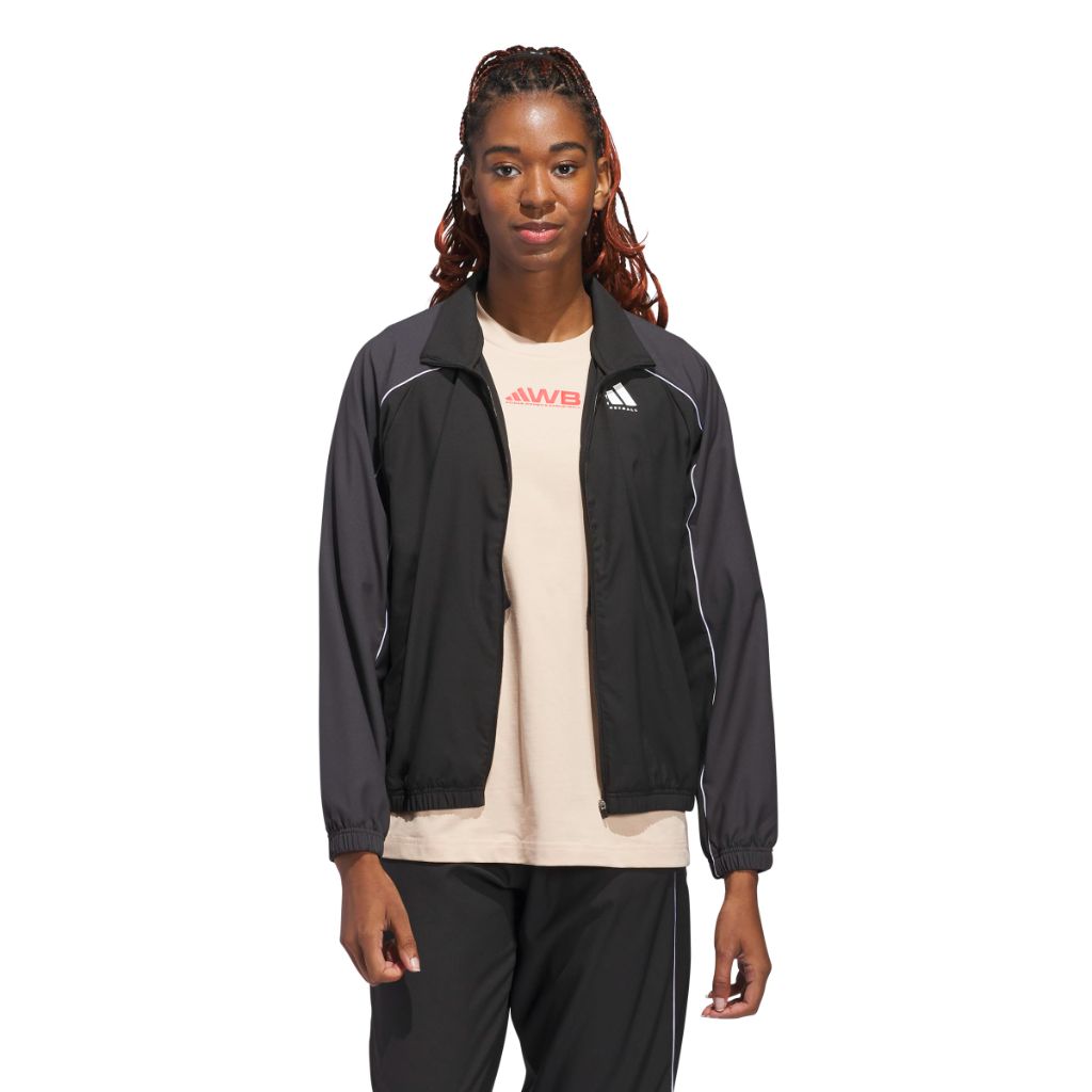 Adidas Women's Select Woven Basketball Jacket, Black/Carbon, X-Large